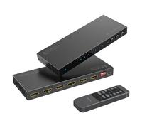 HDMI Matrix 4x2 4K 60Hz, PORTTA HDMI Switch Splitter 4 in 2 Out avec Toslink 3.5mm Audio Extractor, Arc, 16 EDID Modes, 4K Downscale, et IR Télécommande, SoutienHDMI 2.0b HDCP 2.3/2.2 HDR 3D CEC