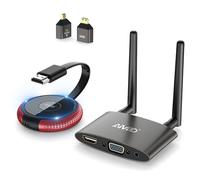 HDMI sans Fil 4K/5.8G, VGA&HDMI Double Écran Wireless Transmitter Receiver, Émetteur et Récepteur HDMI sans Fil de Laptop/TV Box/Caméra/USBC/PS5 au HDTV/Moniteur/Projecteur 165FT