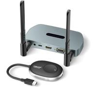 HDMI sans Fil, Lemorele Émetteur et Récepteur HDMI sans Fil 164FT/50M 1080P HDMI+VGA Double Écran 5G Transmission pour Le Streaming Audio Vidéo Depuis PC, Ordinateur Portable vers HDTV, Projecteur