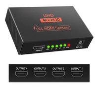 HDMI Splitter 1 À 4 OUT 3D 4K 1080P Splitter HDMI Distributeur Adaptateur Adaptateur HDMI, 1 x 4 HDCP 1.4 HDMI Répartite Étiquette