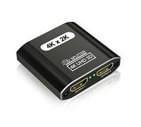 HDMI Splitter 1 entrée 2 Sorties, répartiteur HDMI 4K pour Doubles moniteurs, répartiteur HDMI alimenté pour écran Miroir, duplicateur 1x2 supportant 3D HD 1080P pour Fire Stick Xbox PS Roku Blu-Ray
