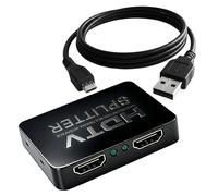 HDMI Splitter 1 Entrée 2 Sorties, Répartiteur HDMI, Double HDMI 4K 3D 1080P Compatible, Adaptateur HDMI pour TV, PC, Projecteur, Console, Transmission Fluide et Synchronisation Parfaite