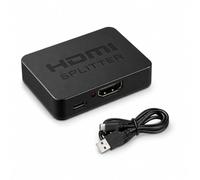 HDMI Splitter 1 in 2 Out 4K 60Hz, Répartiteur HDMI 1 Entrée 2 Sorties Alimenté, Duplicateur HDMI 1x2 Compatible HDMI 2.0, Mode Miroir pour 2 Écrans TV Moniteur Projecteur PC Console