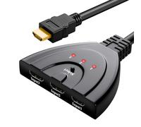 HDMI Switch 3 Ports Commutateur HDMI Sélecteur Splitter 3 Entrée 1 Sorties Répartiteur 4K@30Hz Full HD Pris en Charge Câble Haute Vitesse UHD pour PS5 for X Box Roku Fire TV Stick HDTV One chromecast