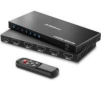 HDMI Switch 4K 60Hz, HDMI 2.0 Commutateur 4 in 1 Out, 4 Port HDMI Selector Box with IR Télécommande Soutien HDCP 2.2 HDR10 3D 18Gbps pour Xbox PS4 Roku HDTV Monitor