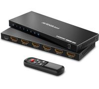 HDMI Switch 4K 60Hz, HDMI 2.0 Commutateur 4 in 1 Out, 4 Port HDMI Selector Box with IR Télécommande Soutien HDCP 2.2 HDR10 3D 18Gbps pour Xbox PS4 Roku HDTV Monitor