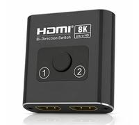 HDMI Switch 8K 60Hz,2 Entrées 1 Sortie ou 1 entrée 2 Sorties,Commutateur HDMI Haute Résolution Supporte HDR VRR Dolby Atmos pour PC PS5 PS4 Switch 2 Xbox