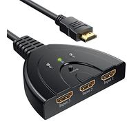 HDMI Switch, GANA Switch HDMI 3 Ports Commutateur HDMI Sélecteur Splitter Manuel | 3 Entrées à 1 Sortie HDMI Switcher | Full HD 4K / 3D Pris en Charge avec Un Câble Haute Vitesse