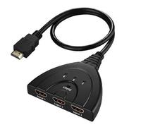 HDMI Switch Multiprise Commutateur, 1080P Sélecteur Splitter Répartiteur 3 Entrées à 1 Sortie Switcher Full HD Câble Haute Vitesse pour TV PC Projecteur PS4 PS5 DVD Xbox Lecteur Blu-Ray Roku