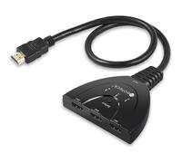 HDMI Switch Multiprise HDMI 3 Entrées 1 Sortie Hub HDMI Adaptateur Haute Vitesse 1080P Full HD Plaqué Or pour Sky Box PS3 PS4 Xbox