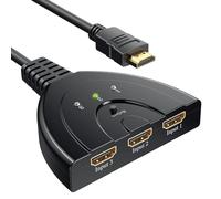 HDMI Switch, ZISONIX Switch HDMI 3 Ports Commutateur HDMI Sélecteur Splitter Manuel | 3 Entrées à 1 Sortie HDMI Switcher | Full HD 4K / 3D Pris en Charge avec Un Câble Haute Vitesse