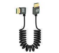HDMI to HDMI Cable Short 90 Degree Coiled Right Angle 48Gbps High Speed HDMI2.1 Support 8K@60Hz,Compatible with Camcorders,Monitors (Right)