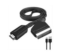 HDMI to SCART Converter Cable 1 Meter Length for TV PC DVD Connection Shielded Cord with Gold-Plated Connectors for HD Video Audio Transmission