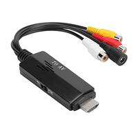 HDMI vers RCA/1080P HDMI vers AV/3RCA Convertisseur, Haute Définition Répartiteur Audio Vidéo, Adaptateur Composite pour TV/VHS/VCR/DVD/PAL/NTSC, Mâle vers Femelle