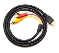 HDMI vers RCA câble 1.5 m HDMI mâle vers 3RCA vidéo Audio AV Component câble Adaptateur convertisseur pour HDTV DVD de PC et la