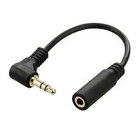 HDMIHOME Câble d'extension audio stéréo mâle vers femelle à angle droit 3,5 mm 3 pôles 10 cm Noir