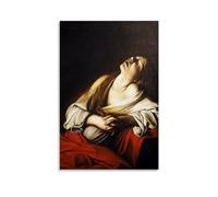 HDMINE Caravaggio Painter Work (Marie-Madeleine en Extase) Impression sur toile Peinture murale Art Décoration d'intérieur moderne Idée cadeau 60 x 90 cm