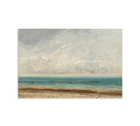 HDMMXEN Gustave Courbet Peintures : mer calme (1866), poster d'art mural à suspendre pour chambre à coucher, peintures décoratives esthétiques, 50 x 75 cm