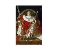 HDMMXEN Impression sur toile de Jean-Auguste-Dominique Ingres : Napoléon I sur son trône impérial - Décoration murale - Idée cadeau - 20 x 30 cm