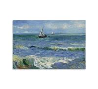 HDMMXEN Peintures de Vincent Van Gogh - Paysage marin à Saintes Maries - Impression sur toile - Décoration murale - Idée photo à suspendre - Œuvres d'art - 20 x 30 cm
