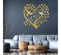 HDMOZUYT Décoration Murale en métal en Forme de cœur, Arbre de Vie, Oiseau, Branche d'arbre, Décoration Minimaliste Moderne, Symboles d'amour, Décoration de Chambre sur Le thème de l'amour, Décoratio