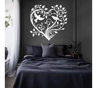 HDMOZUYT Décoration Murale en métal en Forme de cœur, Arbre de Vie, Oiseau, Branche d'arbre, Décoration Minimaliste Moderne, Symboles d'amour, Décoration de Chambre sur Le thème de l'amour, Décoratio