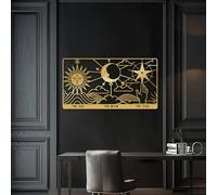 HDMOZUYT Décoration Murale en métal inspirée du Tarot (Soleil, Lune, étoile), thème céleste, Art Suspendu d'astrologie Mystique pour Salon, Chambre ou Bureau, Cadeau Unique pour Les passionnés de SP