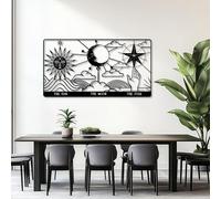 HDMOZUYT Décoration Murale en métal inspirée du Tarot (Soleil, Lune, étoile), thème céleste, Art Suspendu d'astrologie Mystique pour Salon, Chambre ou Bureau, Cadeau Unique pour Les passionnés de SP