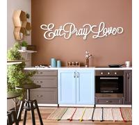 HDMOZUYT Décoration Murale « Mange, Prie, Aime », Inscription en métal, décoration Murale avec Inscription, décoration Murale pour la Cuisine, décoration Murale en métal, Panneau en métal, décoration