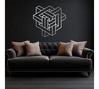 HDMOZUYT Décoration Murale Moderne en métal composée de Cubes imbriqués, Effet d'optique géométrique, Art Abstrait Minimaliste à Suspendre pour Salon, Bureau ou Chambre, pour Les Passion