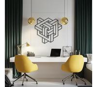 HDMOZUYT Décoration Murale Moderne en métal composée de Cubes imbriqués, Effet d'optique géométrique, Art Abstrait Minimaliste à Suspendre pour Salon, Bureau ou Chambre, pour Les Passion