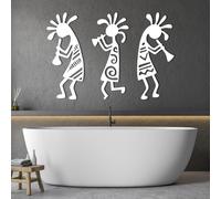 HDMOZUYT Ensemble de 3 décorations murales en métal Kokopelli, décoration Murale Style sud-Ouest américain, Art Mural sur Le thème de la Danse, décoration Murale amérindienne, décoration pour Salon o