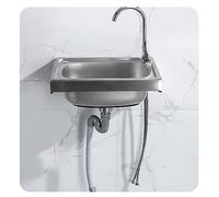 HDMOZUYT Évier mural, évier commercial en acier inoxydable, évier de cuisine pour restaurant garage cuisine (couleur : 52 x 38 cm/21,2 x 15,7 pouces, taille : froid) (52 x 38 cm/21