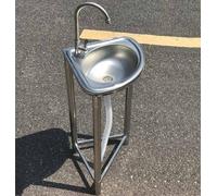 HDMOZUYT Lavabo triangulaire en acier inoxydable avec poignée, évier de cuisine simple moderne autoportant évier d'angle pratique 34 x 34 x 75 cm