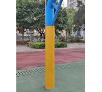 HDMOZUYT Protections de poteaux de sécurité, Rembourrage Rond de 1,8 m de Haut pour sous-Sol, Garage, Aire de Jeux et Terrain de Basketball, Protection enveloppante Robuste (Jaune, diamètre 7,6