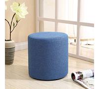 HDMOZUYT Repose-pieds, pouf ottoman, tabouret rond en tissu, antidérapant, résistant à l'usure, en bois massif, pour chambre à coucher, couloir, violet (bleu)
