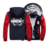 HDOEHLXF Sweat À Capuche Pour Homme for Rainbow Six Siege Print Hooded Zippé Idéal Pour Les Voyages Le Sport Et Le Plein D'énergie Veste Épaisse Et Résistante Au Vent-Red||m