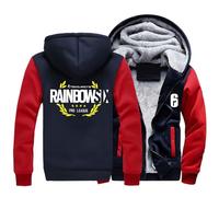 HDOEHLXF Sweat À Capuche Pour Homme Imprimé Rainbow Six Siege Hoodies Chaud Pull Décontracté Manches Longues Fermeture Éclair - Idée Cadeau Ado-Red||m