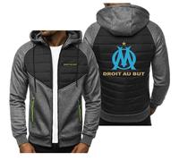 HDOEHLXF Sweat-shirt À Capuche Décontracté Pour Homme Imprimé P.D.Marseille Doudoune D'hiver Pull Zippé Survêtement D'extérieur Sweat À Capuche Vêtements De Sport Cardigan-Dark Gray||3x_l