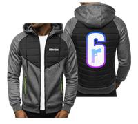 HDOEHLXF Sweat-shirt À Capuche Pour Homme Imprimé Rainbow Six Siege Doudoune Pull Manches Longues Fermeture Éclair Haut À Capuche Vêtements De Sport Cardigan Vêtements-Dark Gray||3x_l