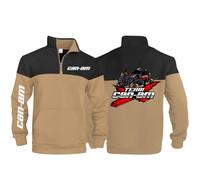 HDOEHLXF Sweat Shirt Col Zippé Homme Imprimé Can-am Pull Décontracté À Manches Longues Sweat Shirt Polaire Zippé Quart De Tour avec Poche Chaud d'hiver-Khaki||l