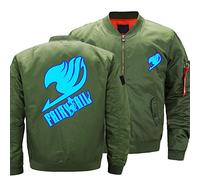 HDOEHLXF Sweat Shirt Homme Blouson Aviateur Motif Fairy Tail Combinaison De Vol Chaude Et Décontractée Cardigan Coupe Vent Vêtement D'extérieur Pour Pilote Et Motard-Green||xx_l