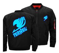 HDOEHLXF Sweat Shirt Homme Blouson Aviateur Motif Fairy Tail Combinaison De Vol Chaude Et Décontractée Cardigan Coupe Vent Vêtement D'extérieur Pour Pilote Et Motard-Black||s