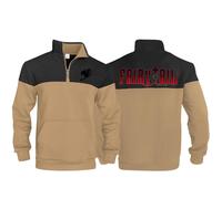 HDOEHLXF Sweat Shirt Zippé Homme Imprimé Fairy Tail Pull Décontracté À Manches Longues Sweat-Shirt Polaire Pull Zippé Quart De Tour avec Poche Chaud d'hiver - Cadeaux-Khaki||m