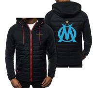 HDOEHLXF Sweats À Capuche Et Cardigans Pour Homme for P.D.Marseille Print Hoodie Patchwork En Duvet Veste Zippée Pull Ajusté Vêtement De Sport Décontracté - Cadeau-Black||xx_l