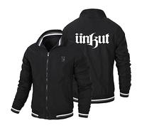 HDOEHLXF Sweats Et Vestes Pour Homme For Unkut Print Maillot De Cyclisme À Col Montant Uniforme De Baseball Décontracté Combinaison De Vol Haut De Sport-Black||l