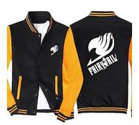 HDOEHLXF Vestes De Baseball Et Sweats Pour Hommes Imprimé Fairy Tail Maillots De Cyclisme Tendance Combinaison De Vol Veste De Baseball Souple Cardigan De Sport-Yellow||m