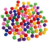 HDouii Lot de 100 mini boules colorées avec paillettes scintillantes pour chat - Accessoire de fête