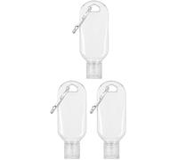 HDouii Lot de 3 bouteilles porte-clés transparentes pour sauce chaude - Mini récipients de ketchup portables pour les déplacements - Porte-clés rechargeable de voyage - Bouteilles à presser de 50 ml