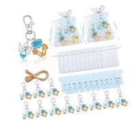 HDOYTXXM 24 pièces Fournitures de fête de douche Porte-clés bébé ange avec poches et cartes pour décorations de fête et cadeaux d'invités